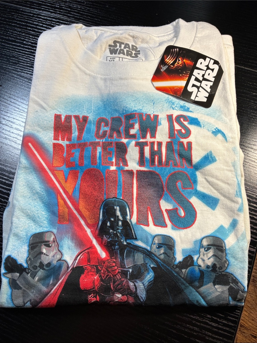 Star Wars White, Blue & Red 'My Crew Is Better Than Yours' Short Sleeve Tee